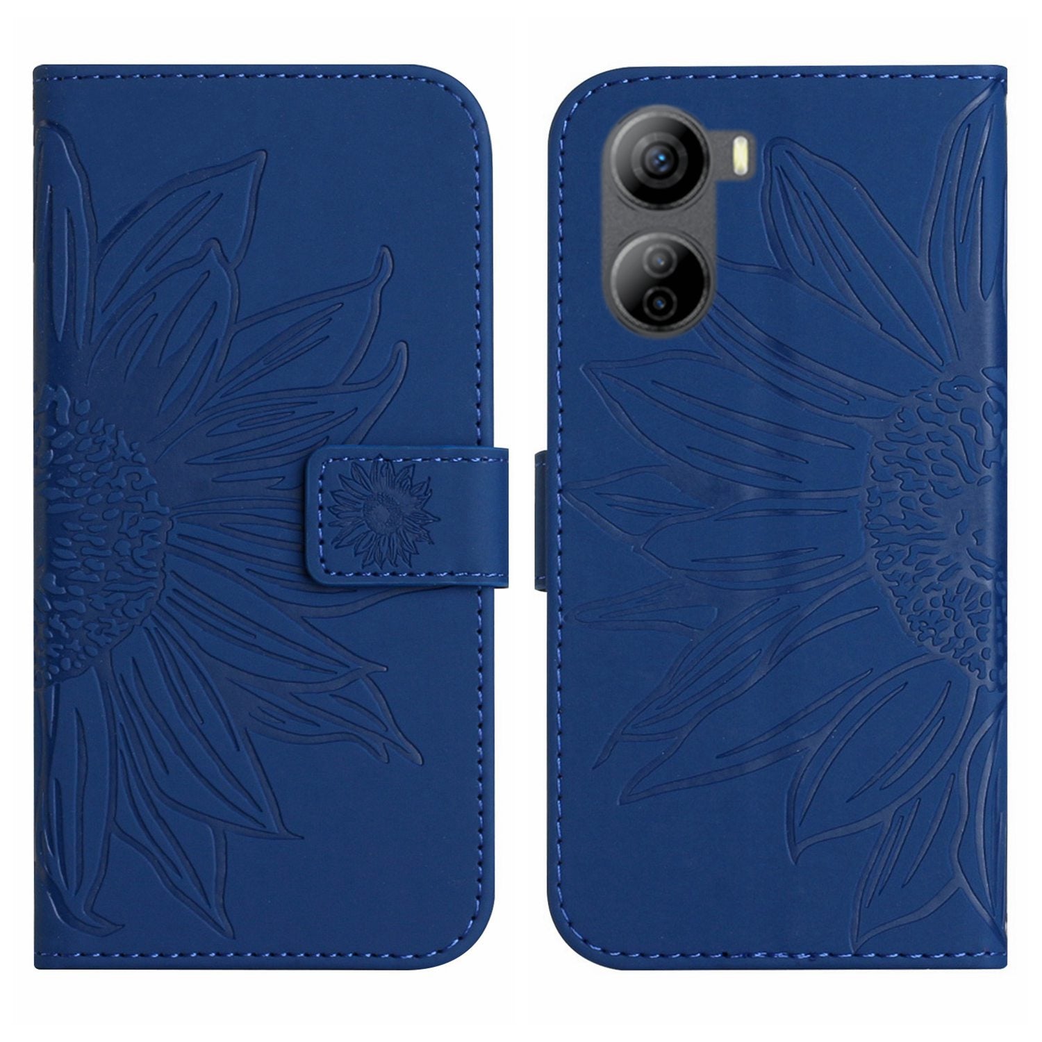 HT04 For ZTE Libero 5G IV Case Sunflower Imprint Phone Wallet Cover with Shoulder Strap - Light Purple HT04 For ZTE Libero 5G IV Case Sunflower Imprint Phone Wallet Cover with Shoulder Strap - Light Purple